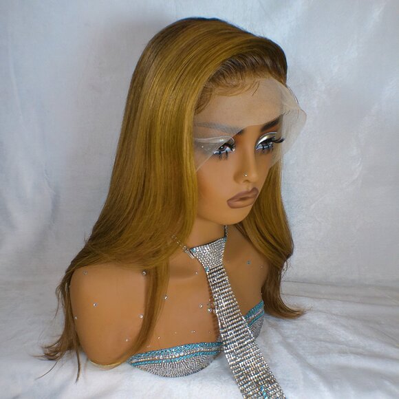 ✨18 Inch Human Tigers Eye Dimensional Lace Wig With Large Parting Area ✨ - Picture 6 of 16